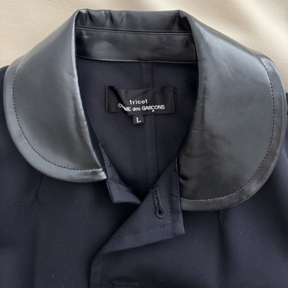 Tricot Comme des Garcons Varsity Jacket in Navy/Black, size Large (fits S/M!!) - Picture 3 of 7